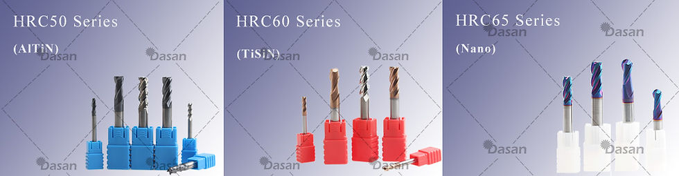 Thumbnail: 1pcs End Mill 1mm 2mm 3mm 4mm HRC60 HRC55 4Flute 3F 2F Solid Carbide TiAIN Coate