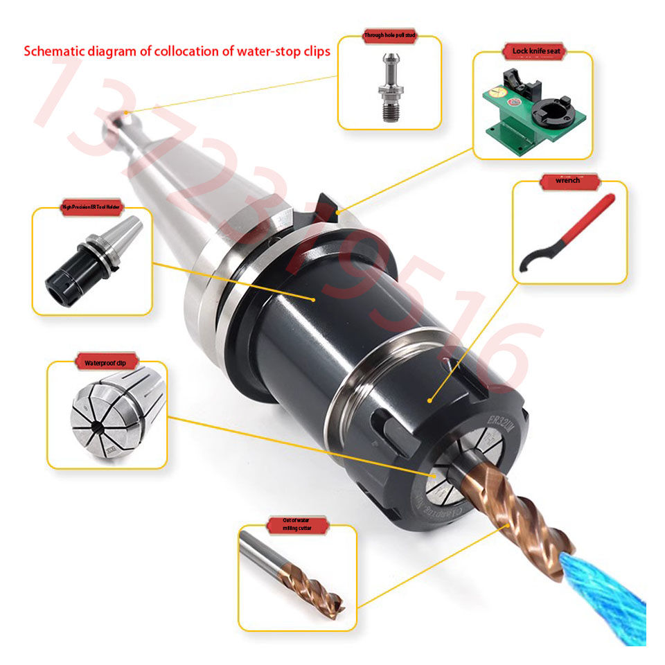 Thumbnail: Erc Water Outlet Water Stop Collet 16 20 25 32 40 Internal Cooling Tool Mechanic