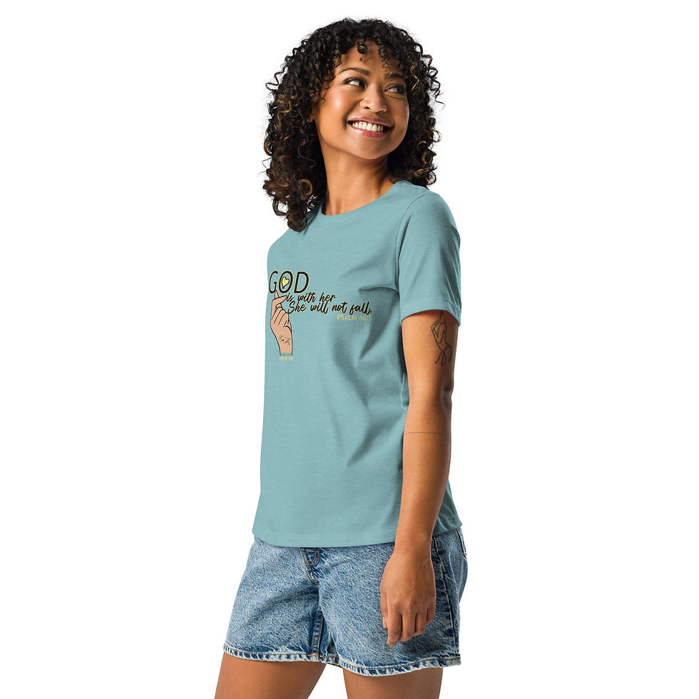 Thumbnail: Mama Gids || God is with Her || Women's Relaxed T-Shirt