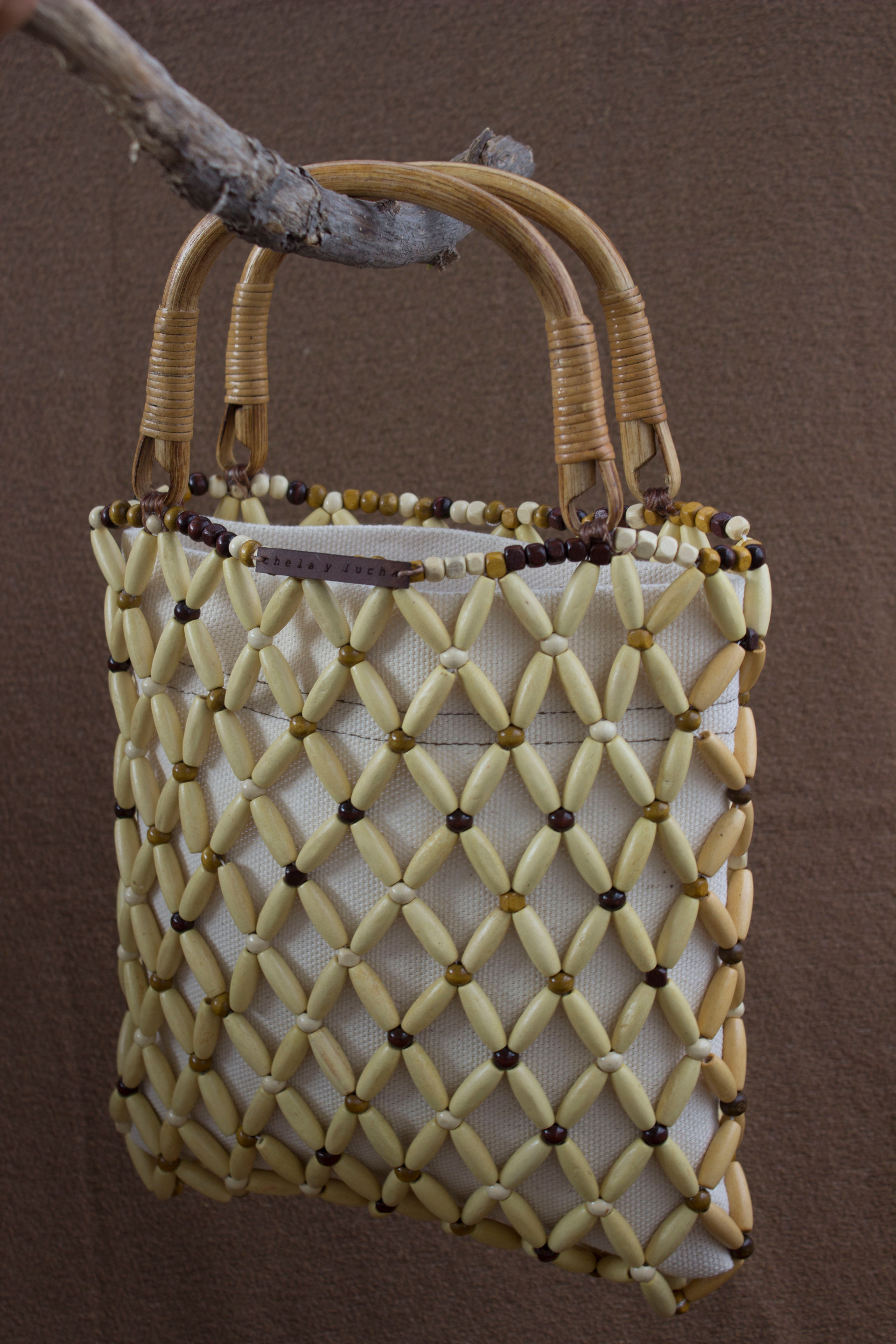 Bolsa cuentas de madera (amarilla)