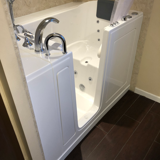 White Walk-In Tub with Jets