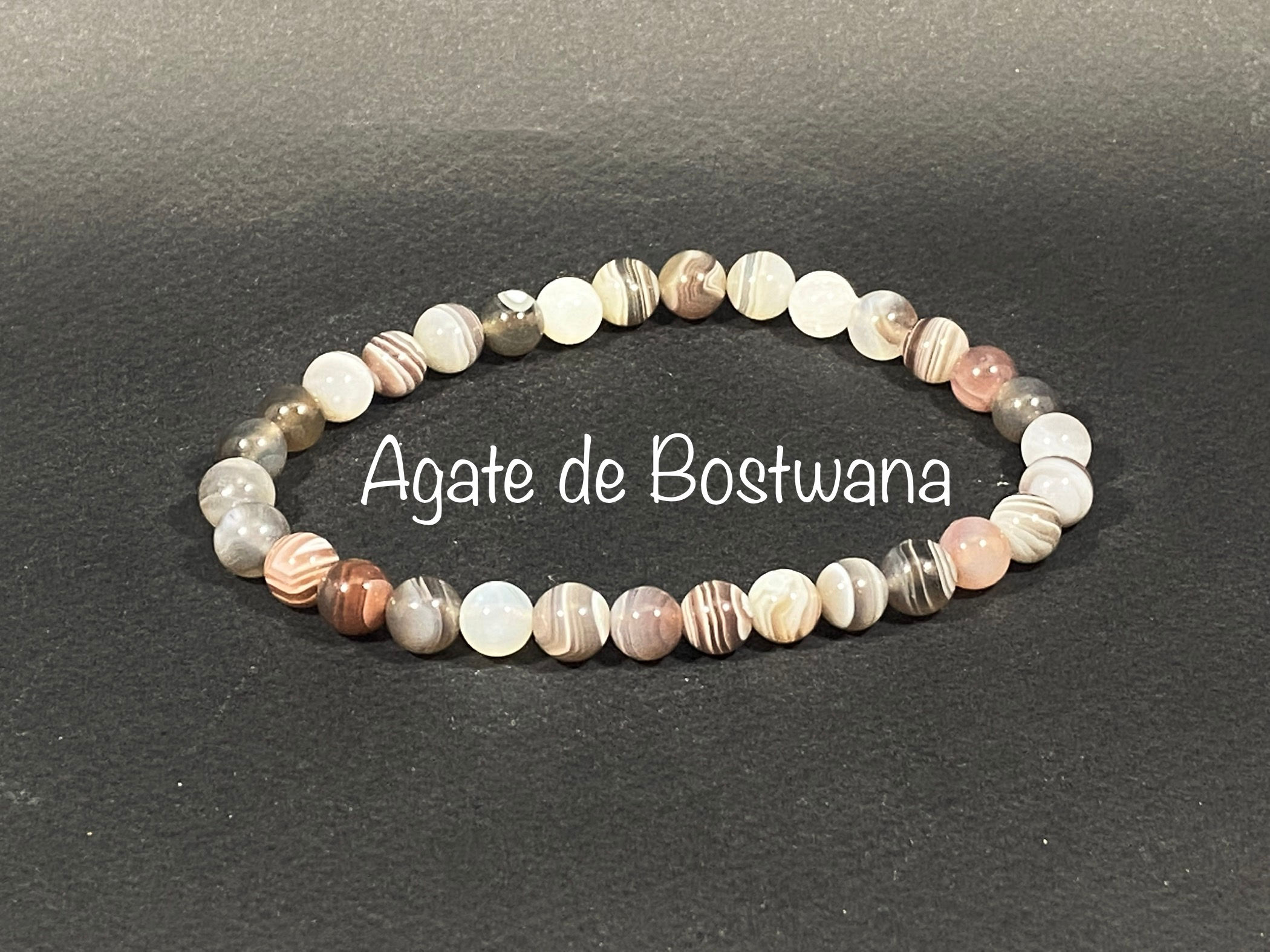 Bracelet Agate de Botswana - 6mm