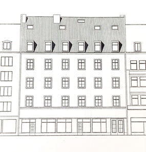 Ansicht zur Revitalisierung eines Wohn- und Geschäftshauses in München