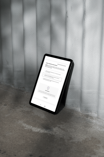 Tablet showing feedback received after answering multiple choice question