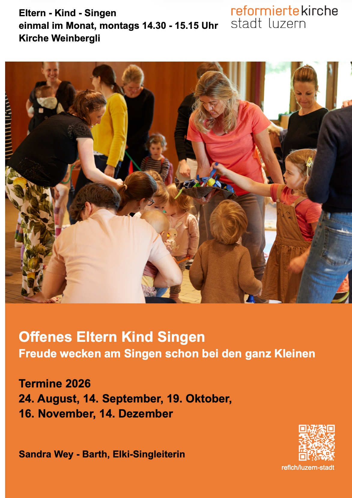 Flyer zu Eltern-Kind-Singen Weinbergli