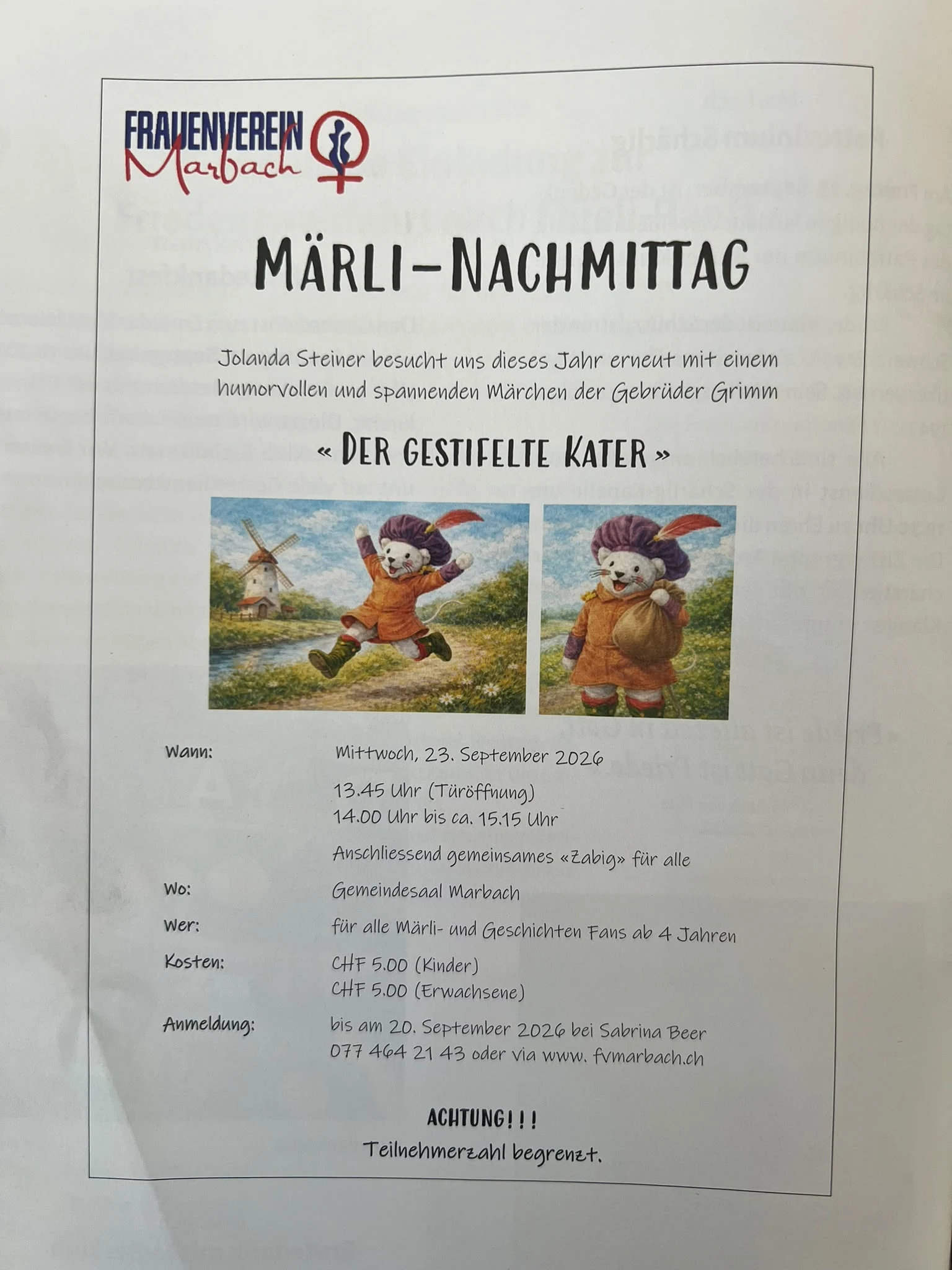 Bild zu Märli-Nachmittag «Der gestiefelte Kater»