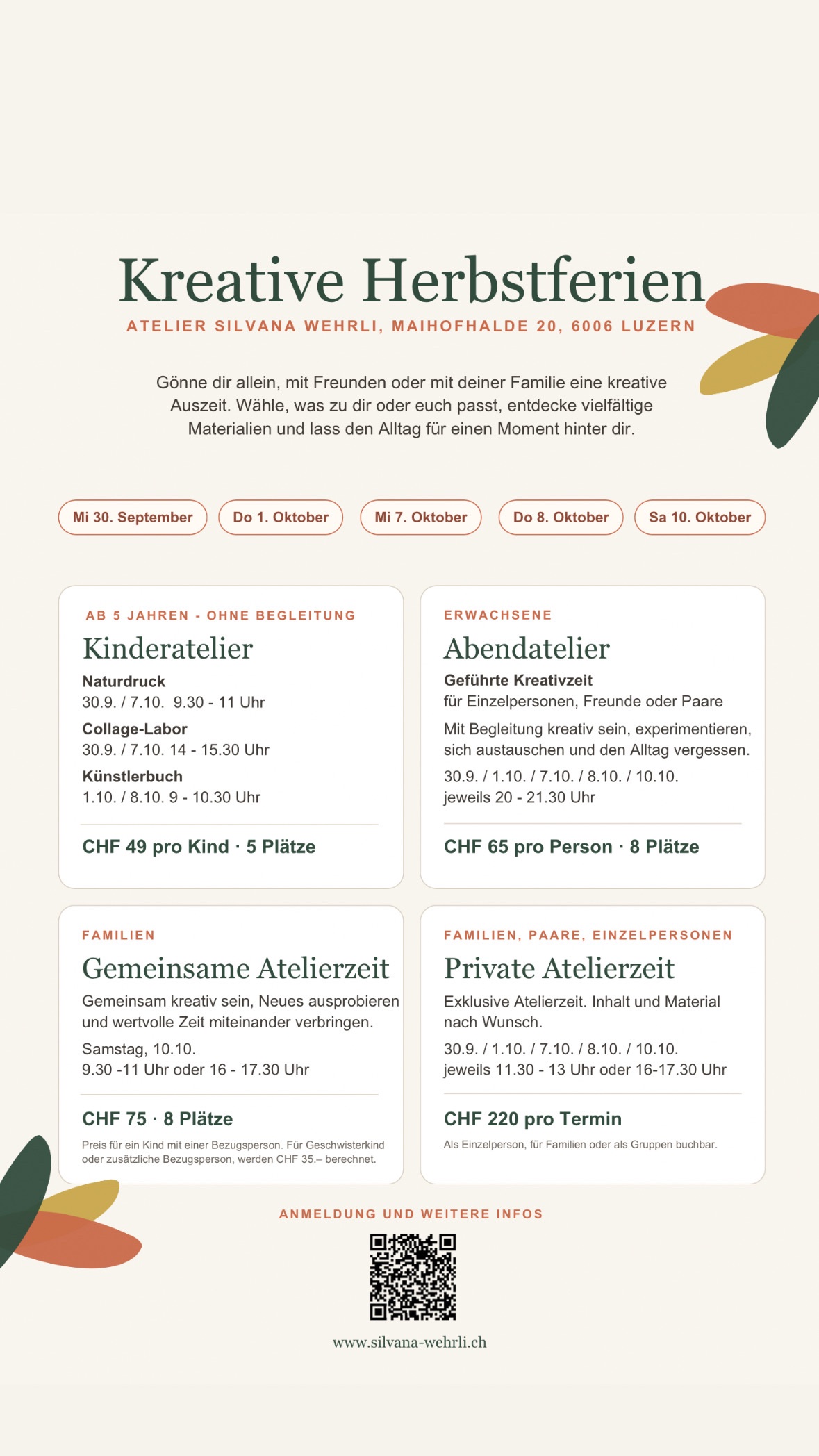 Flyer zu Familienatelier