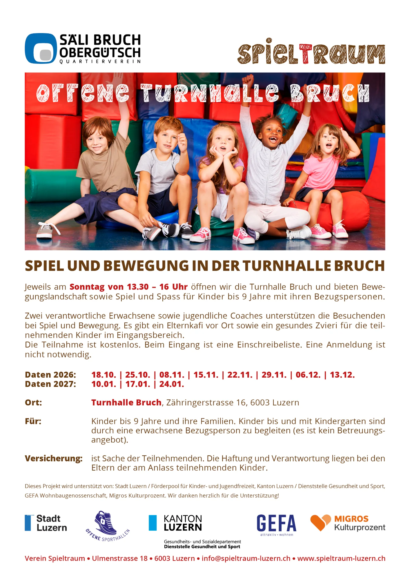 Bild zu offene Turnhalle Bruch, Luzern
