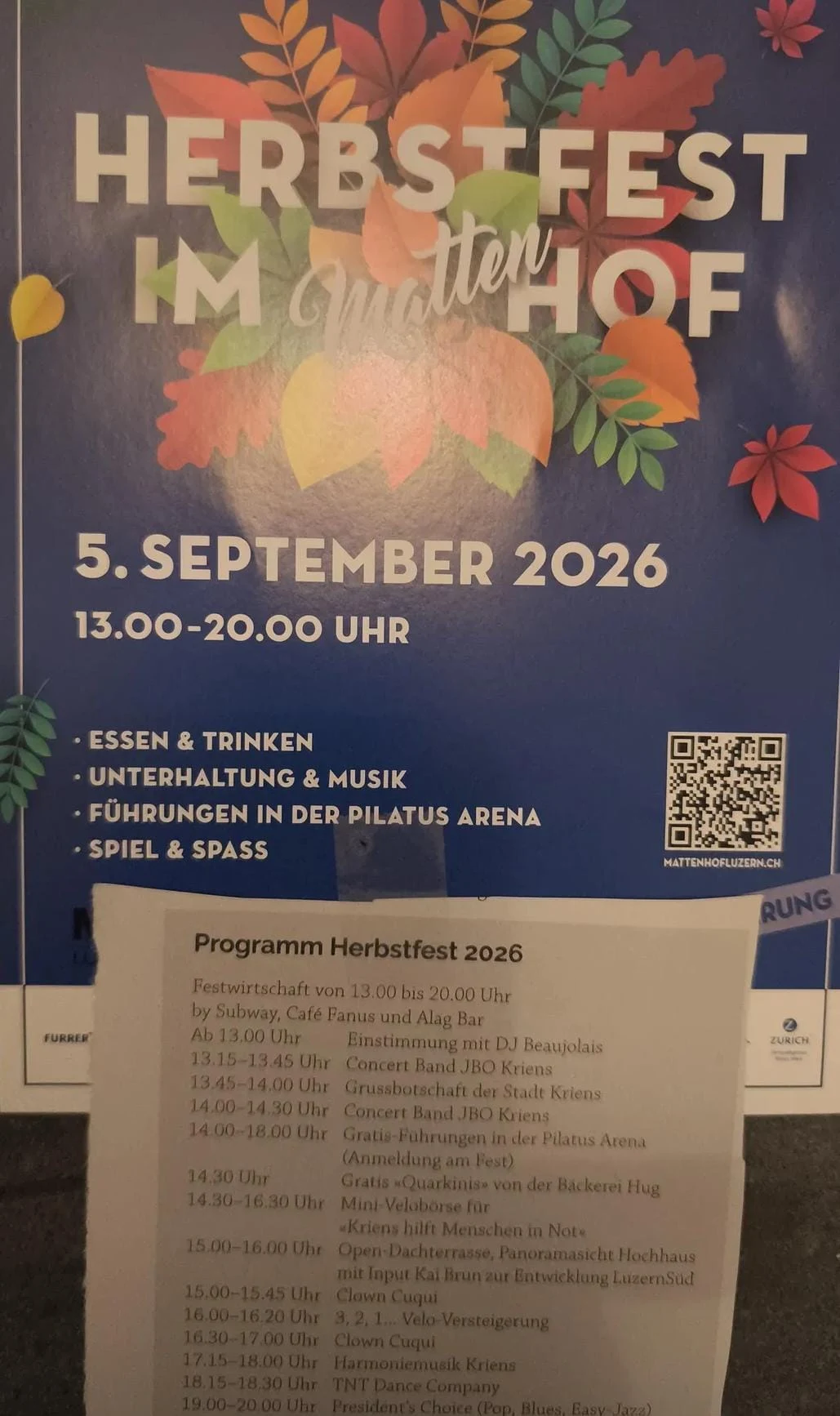 Flyer zu Herbstfest im Mattenhof
