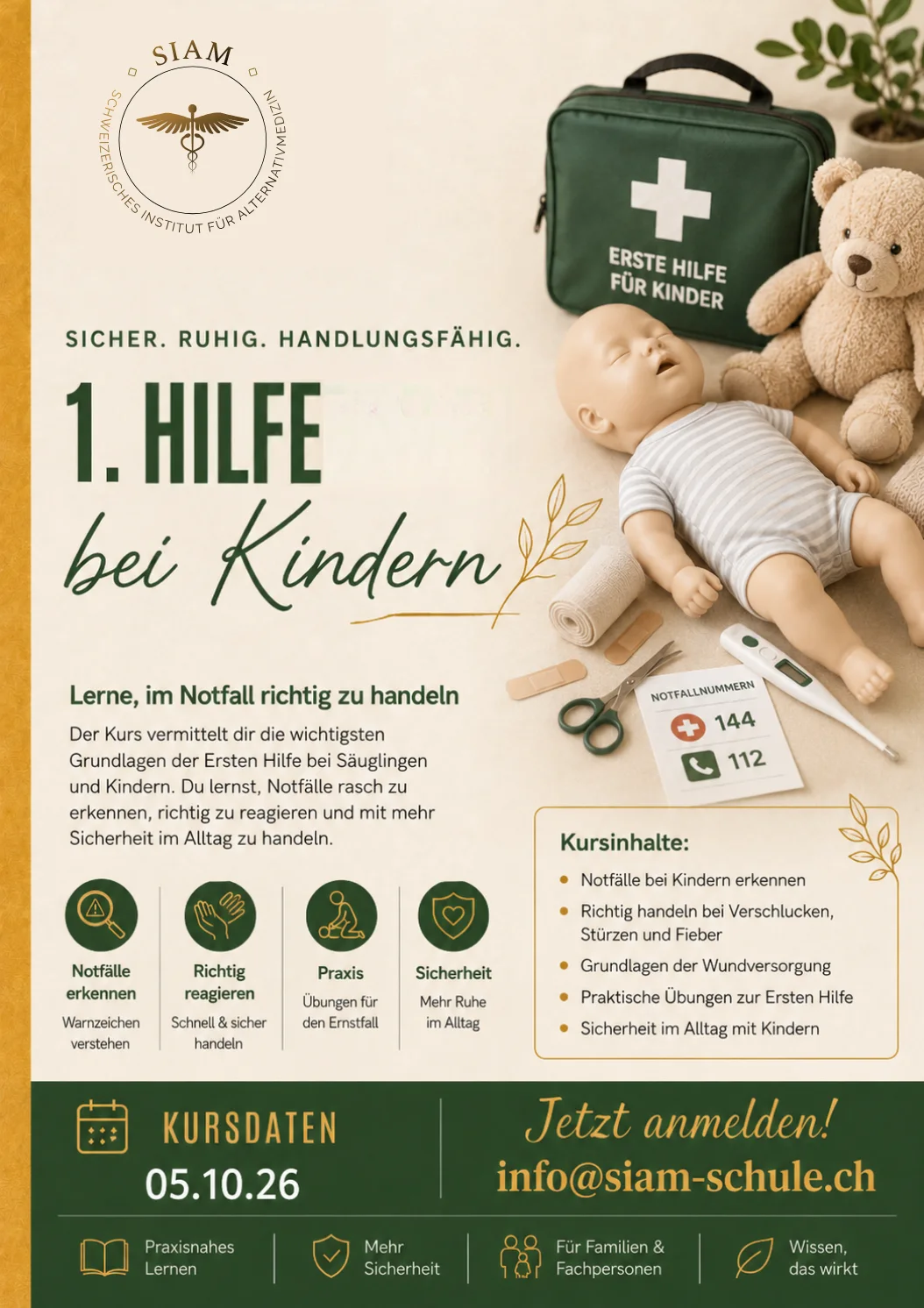 Flyer zu Erste Hilfe bei Kindern