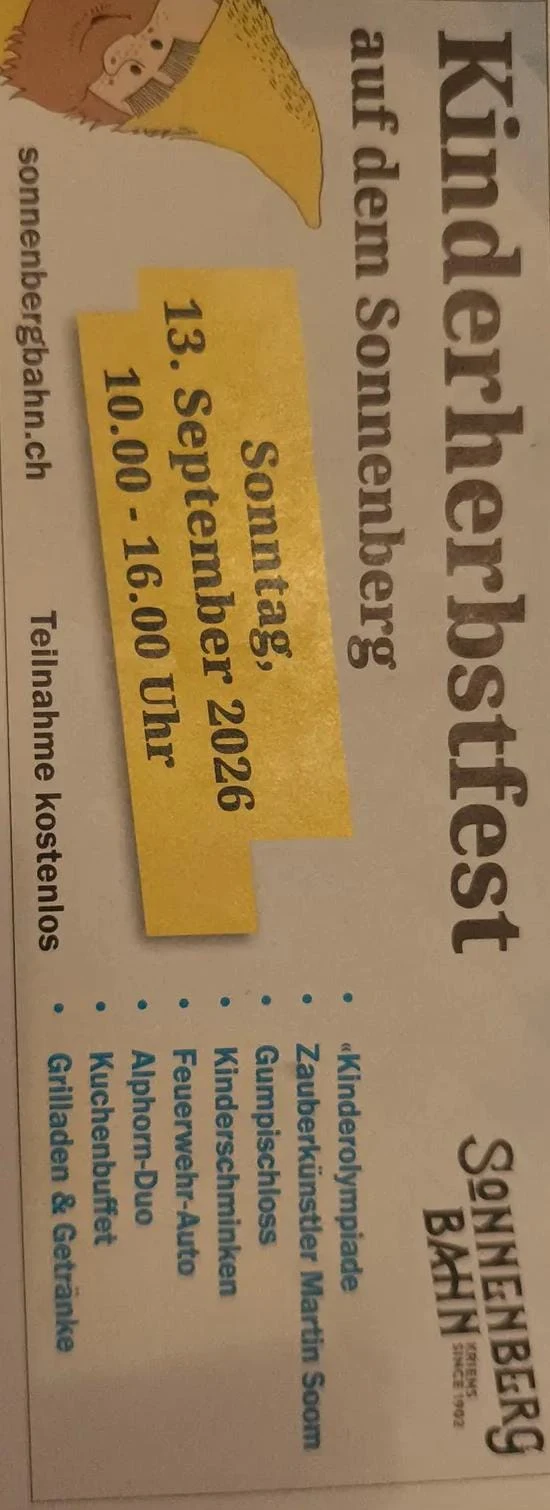Flyer zu Kinderherbstfest auf dem Sonnenberg
