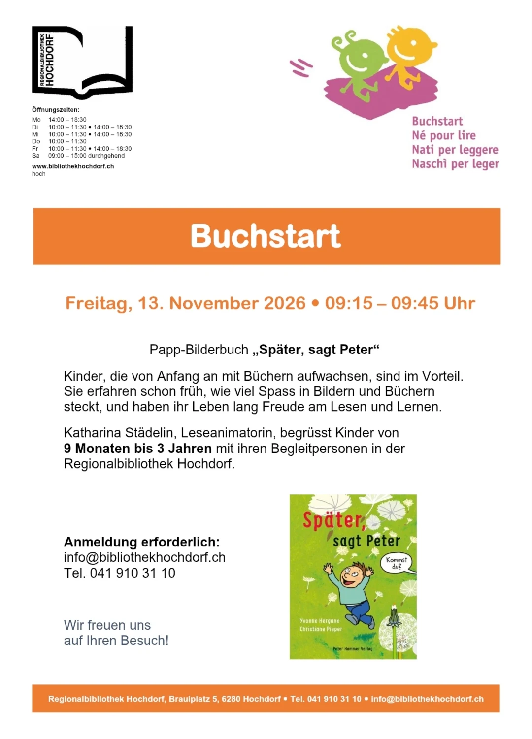 Bild zu Buchstart: Papp-Bilderbuch «Später, sagt Peter»