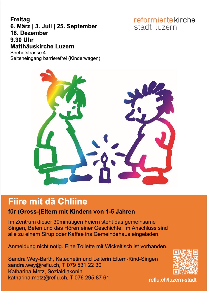 Flyer zu Fiire mit de Chliine Matthäuskirche