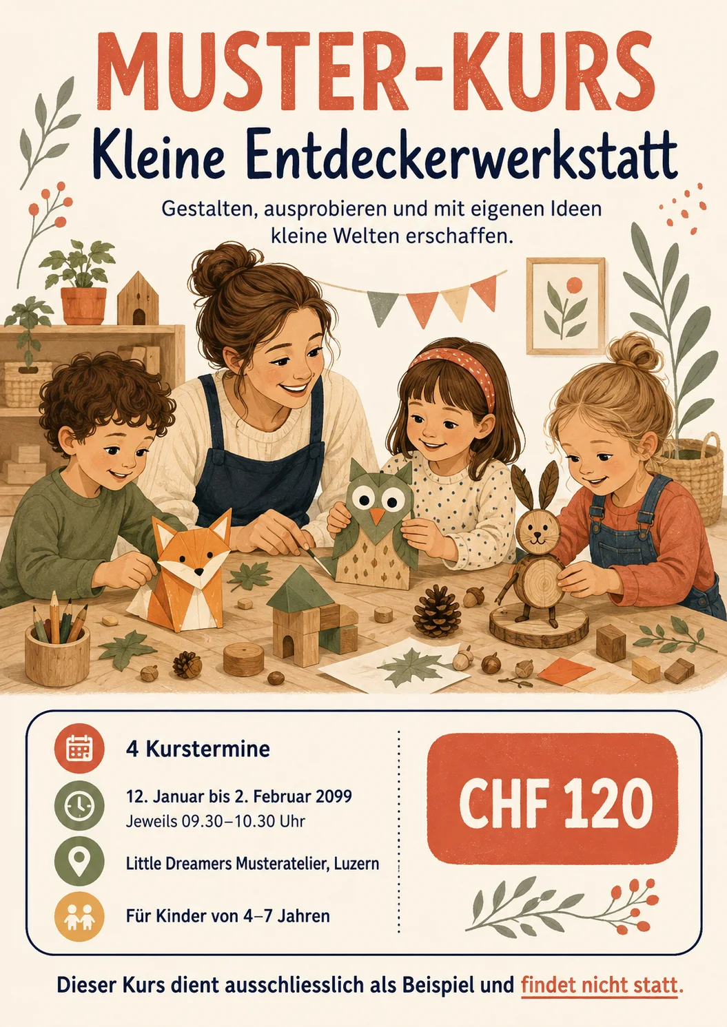 Flyer zu Muster-Kurs: Kleine Entdeckerwerkstatt