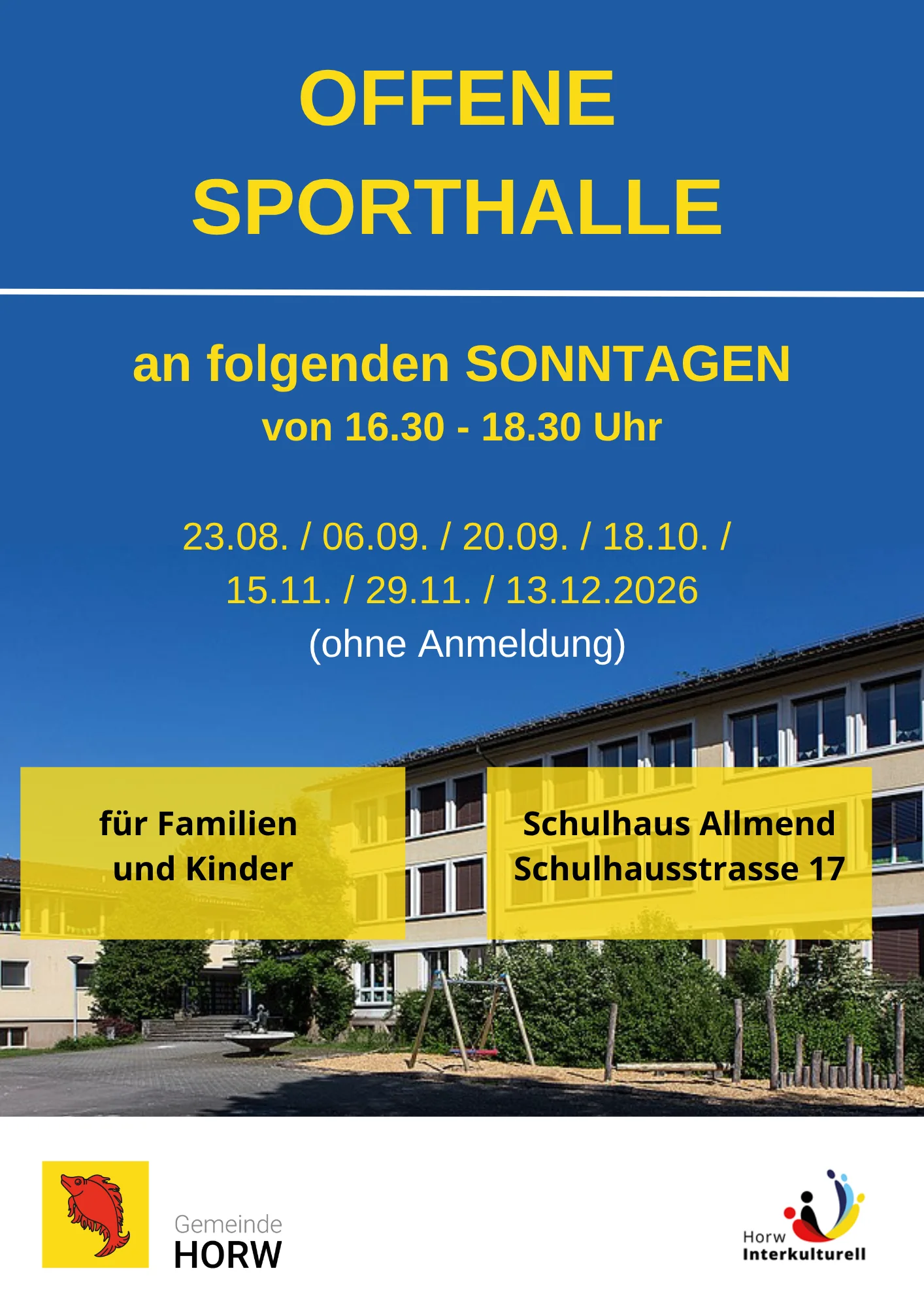Bild zu offene Sporthalle
