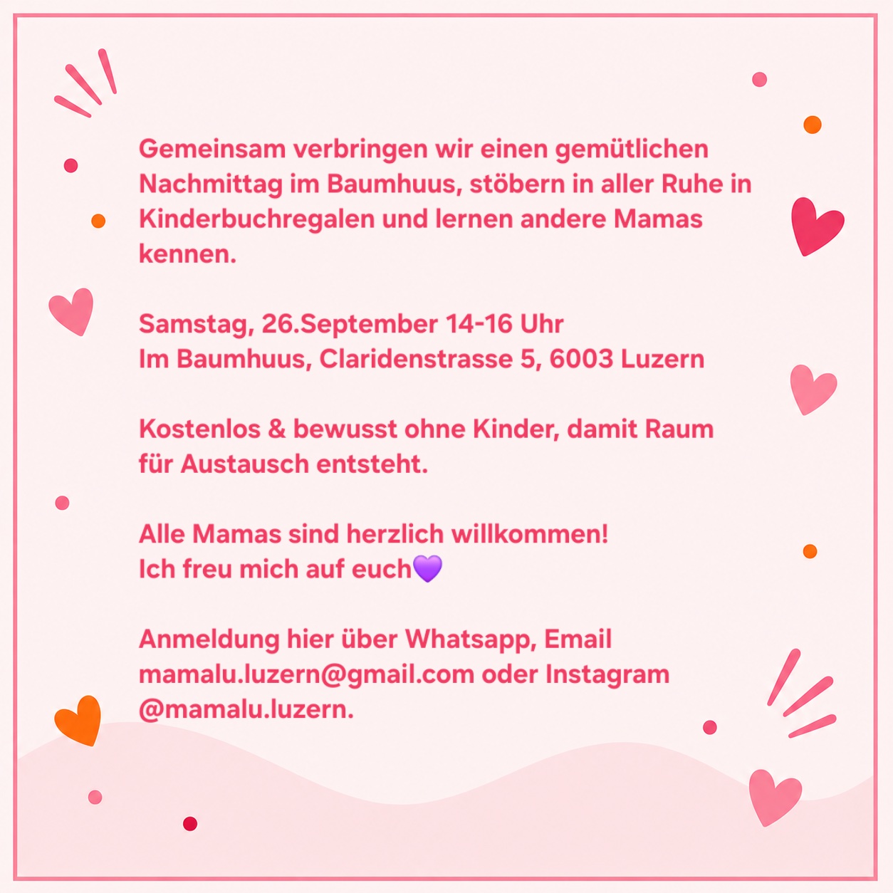 Flyer zu ZWISCHEN BÜCHERN MAMAS TREFFEN