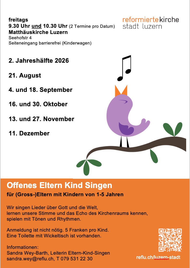 Flyer zu Offenes Eltern-Kind-Singen Matthäus
