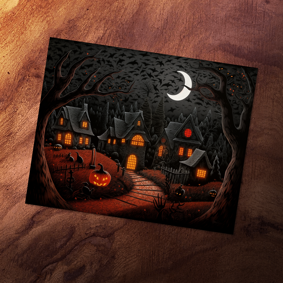 Thumbnail: "Bats In Flight On Halloween Night" Wall Art 8x10 Print (Frame Not Included)