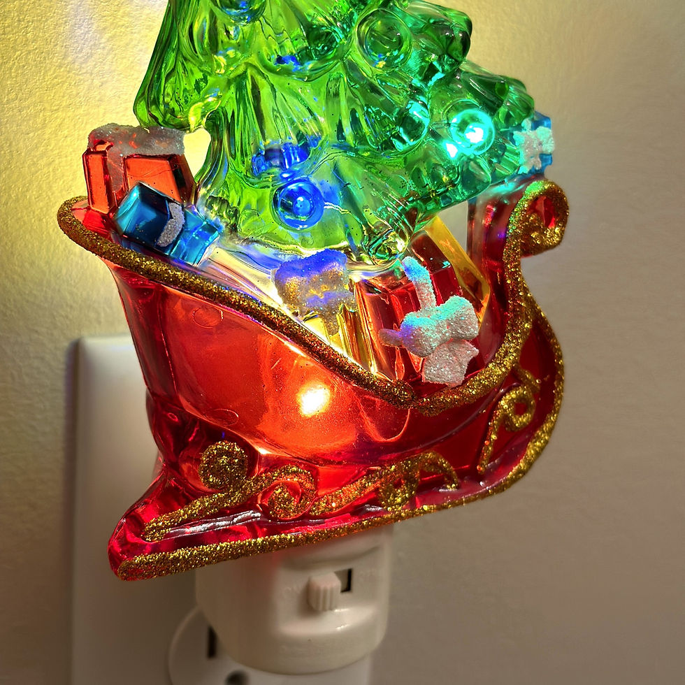 Thumbnail: Multicolor Twinkling Christmas Tree in Sleigh Large Night Light