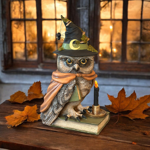 Large Halloween Witch Owl Figure By Bethany Lowe | Christopher