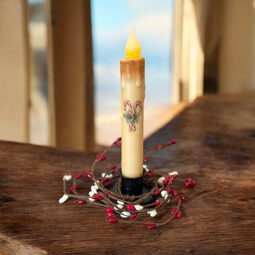 Thumbnail: Small Holiday Taper Candle Ring (Candle Not Included)