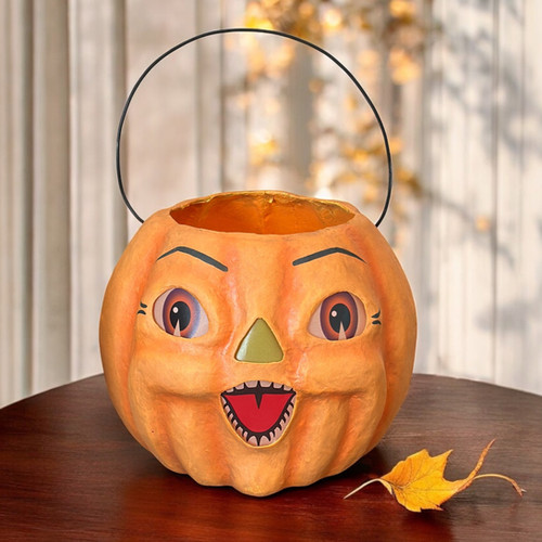 Vintage Style Happy Jack Large Pumpkin Bucket Lantern