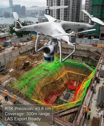 Hong Kong Construction Contractor using viAct viLid 4D LiDAR for real-time spatial monitoring of construction jobsite