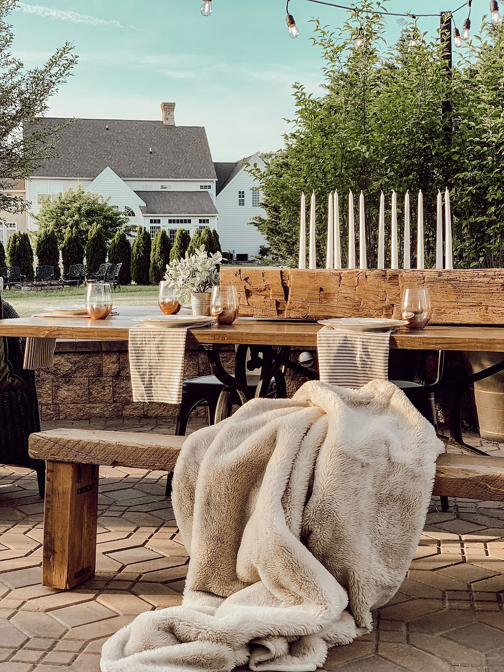 simple farmhouse decor, the simple farmhouse, outdoor dining space, patio makeover, ORC, better homes and gardens, patio refresh, boho patio, farmhouse patio