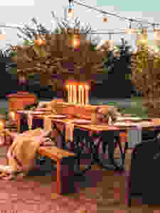 patio makeover, patio refresh, outdoor dining, simple farmhouse decor, the simple farmhouse, DIY outdoor dining space