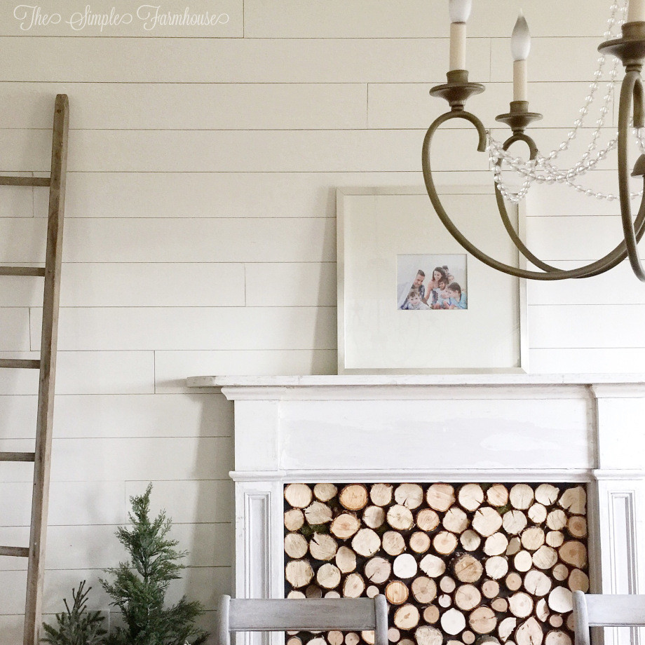 wood slice mantel filler, mantel wood slice inset, wood filler for a mantel, mantel decor, mantel filler, the simple farmhouse