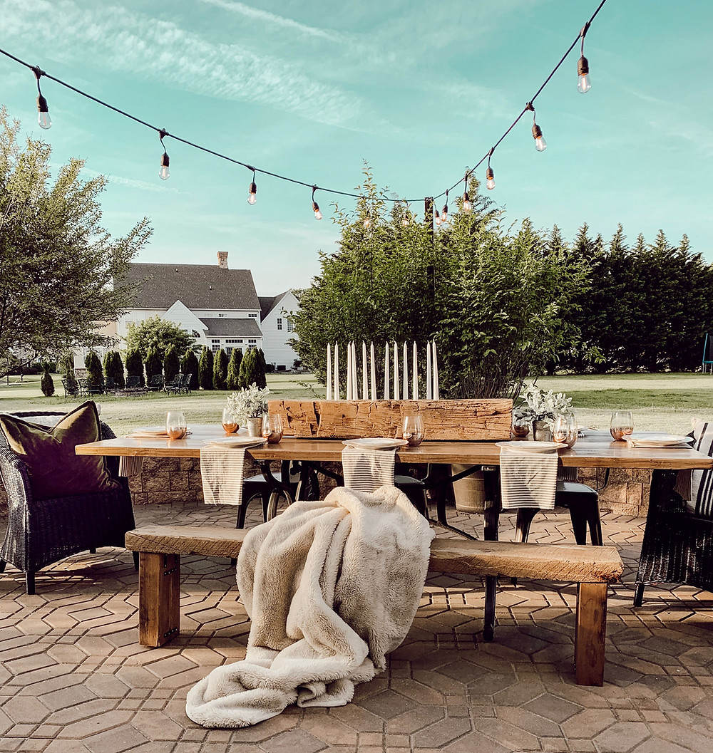 simple farmhouse decor, the simple farmhouse, outdoor dining space, one room challenge