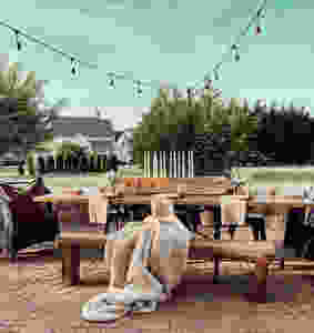 simple farmhouse decor, the simple farmhouse, outdoor dining space, one room challenge