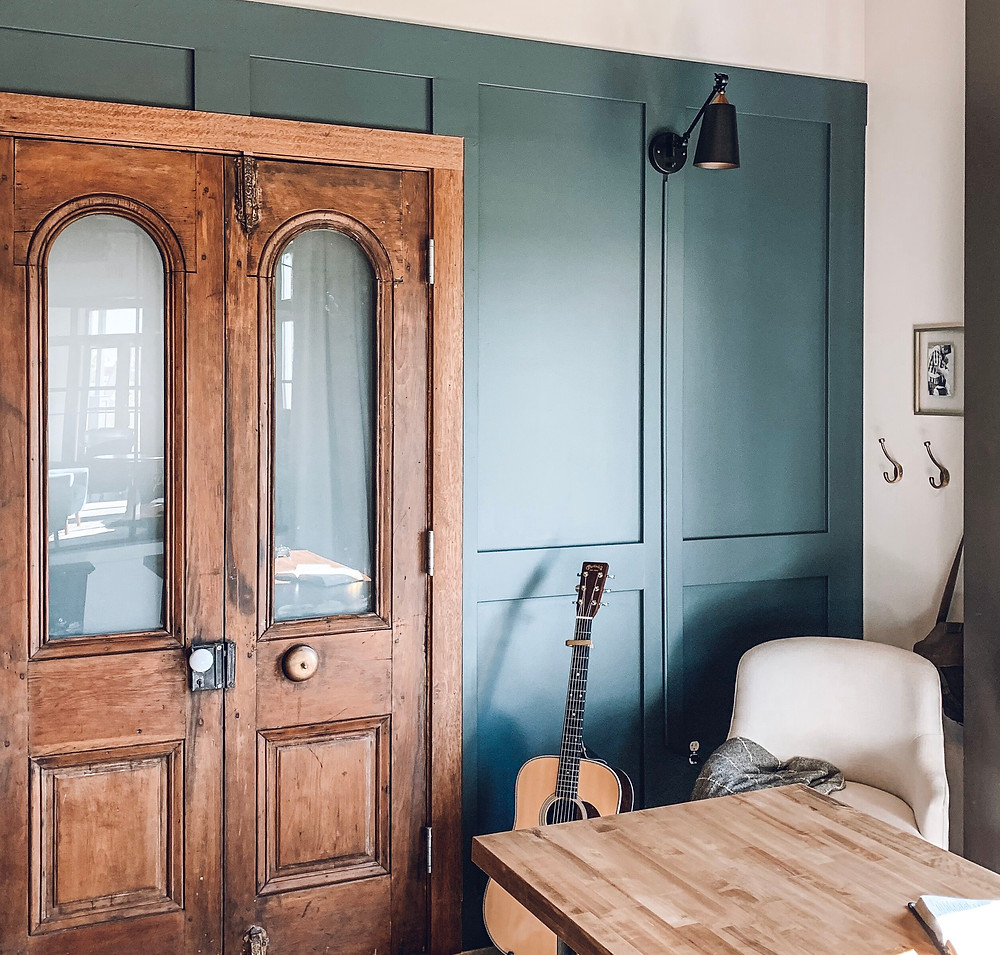 behr midnight in NY, office makeover, the simple farmhouse, industrial chic, simple farmhouse