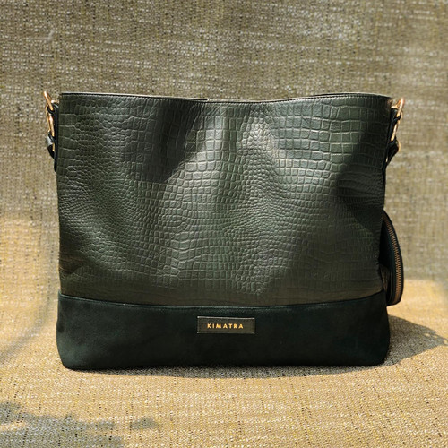GREEN CROC BUCKET BAG | kimatra.in