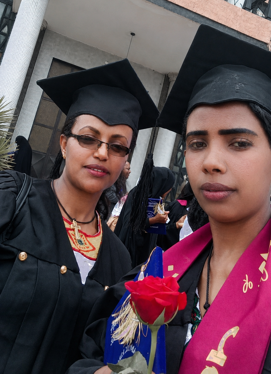 Tihitina and Selam graduate with teaching certificates