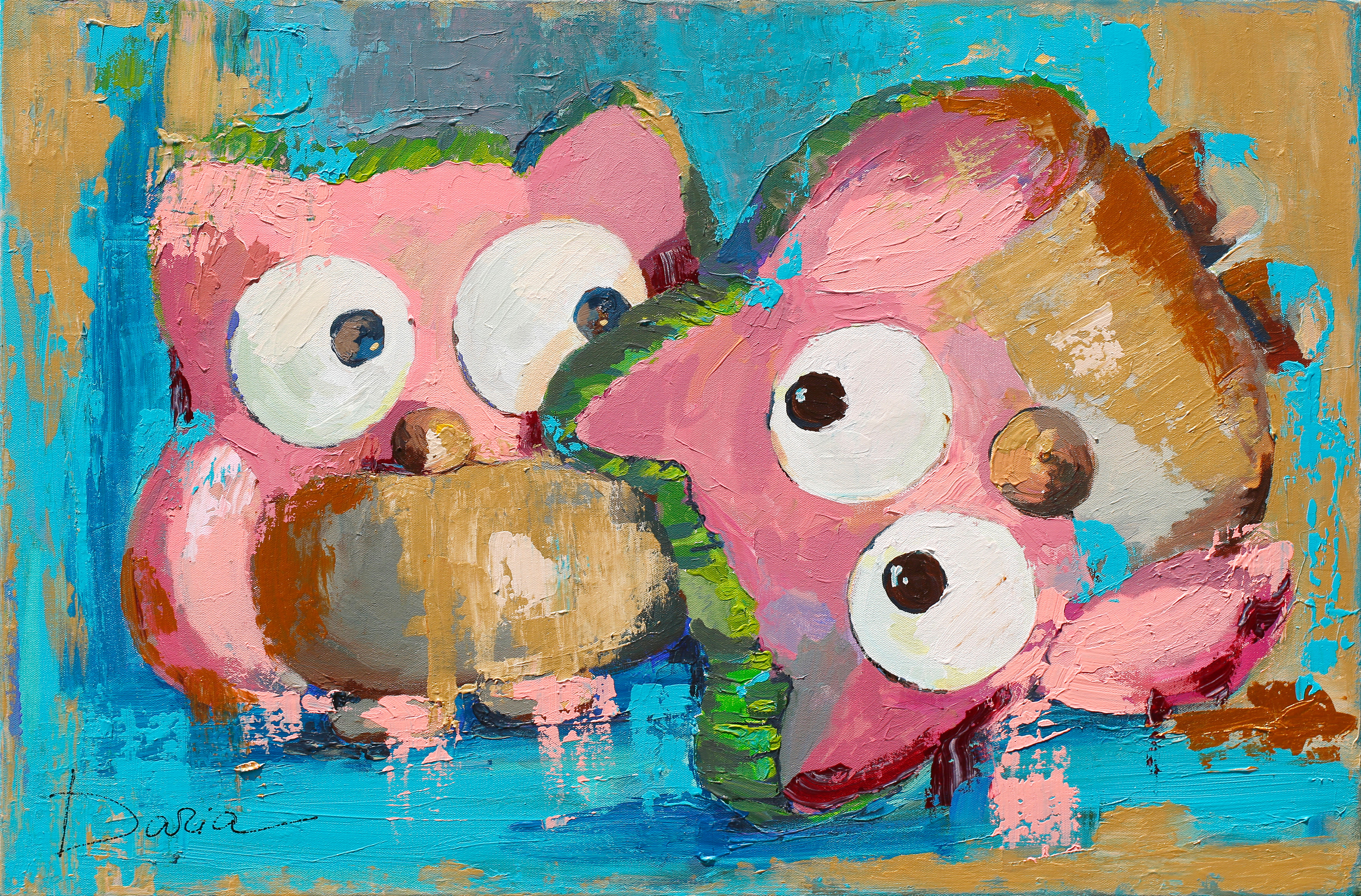 OWLS FOOL AROUND (61x91.5 / 24x36")