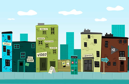 2D Sketch Cartoon village for animation