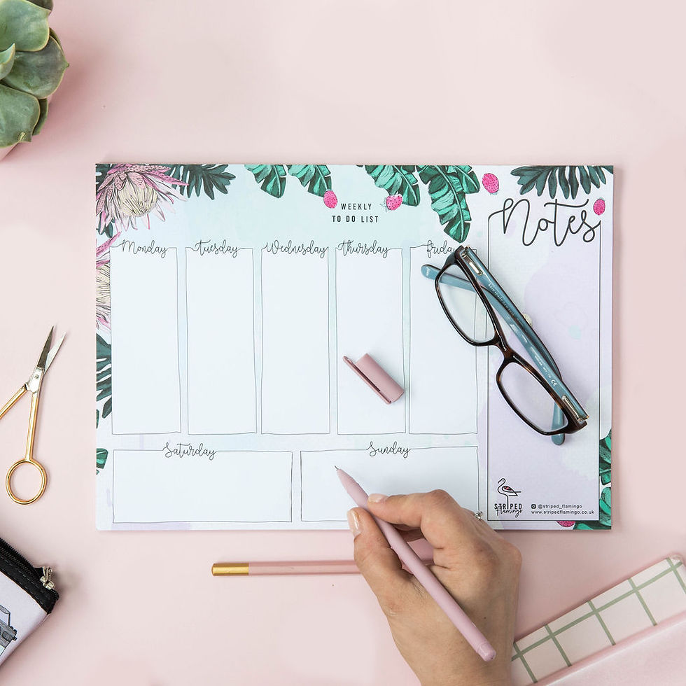 Thumbnail: Weekly Protea Desk Planner & Daily Notepad | Meal Planner | School Planner