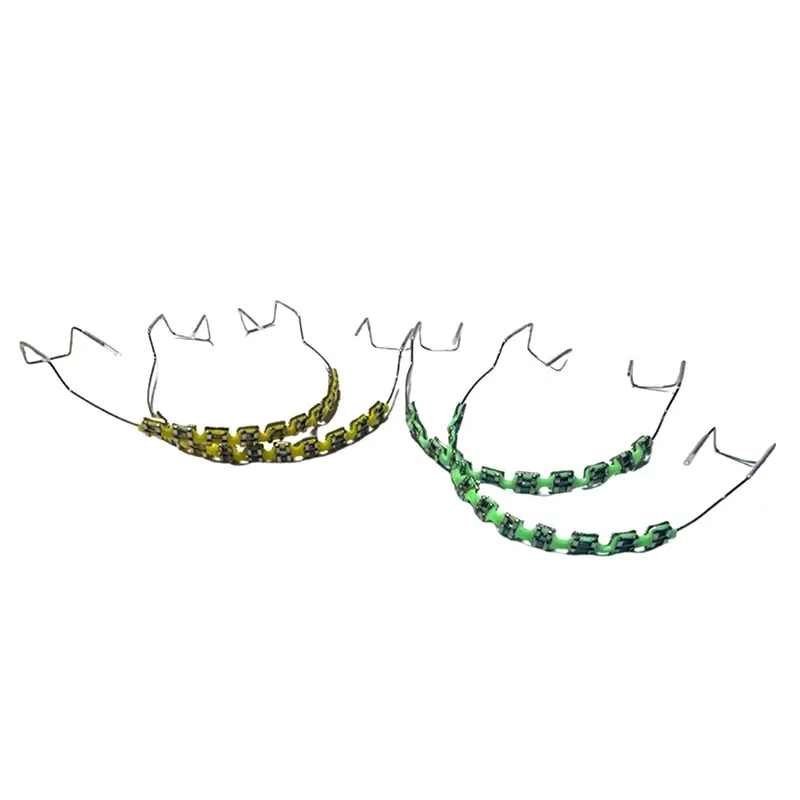 Thumbnail: 1Pair Braces With Braces Box Colorful Tooth Decoration With Metal Wires Metal