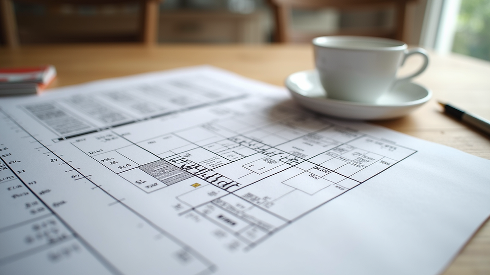 Eye-level view of a kitchen renovation plan with budget notes