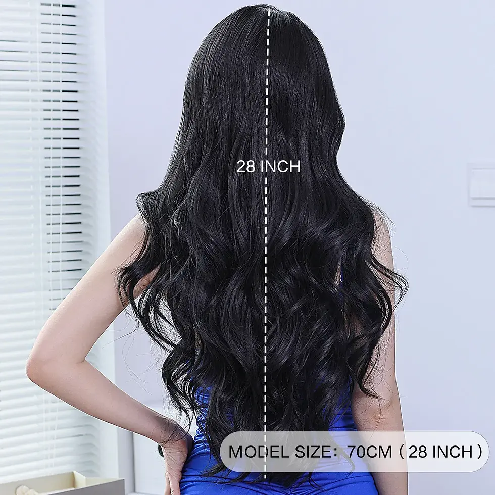 Thumbnail: Elegant 28 inch Long Body Wavy Glueless  Synthetic Wig