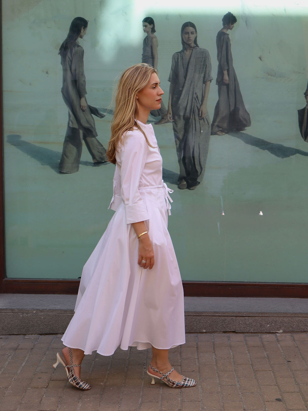 Thumbnail: Vestido camisero popelin blanco