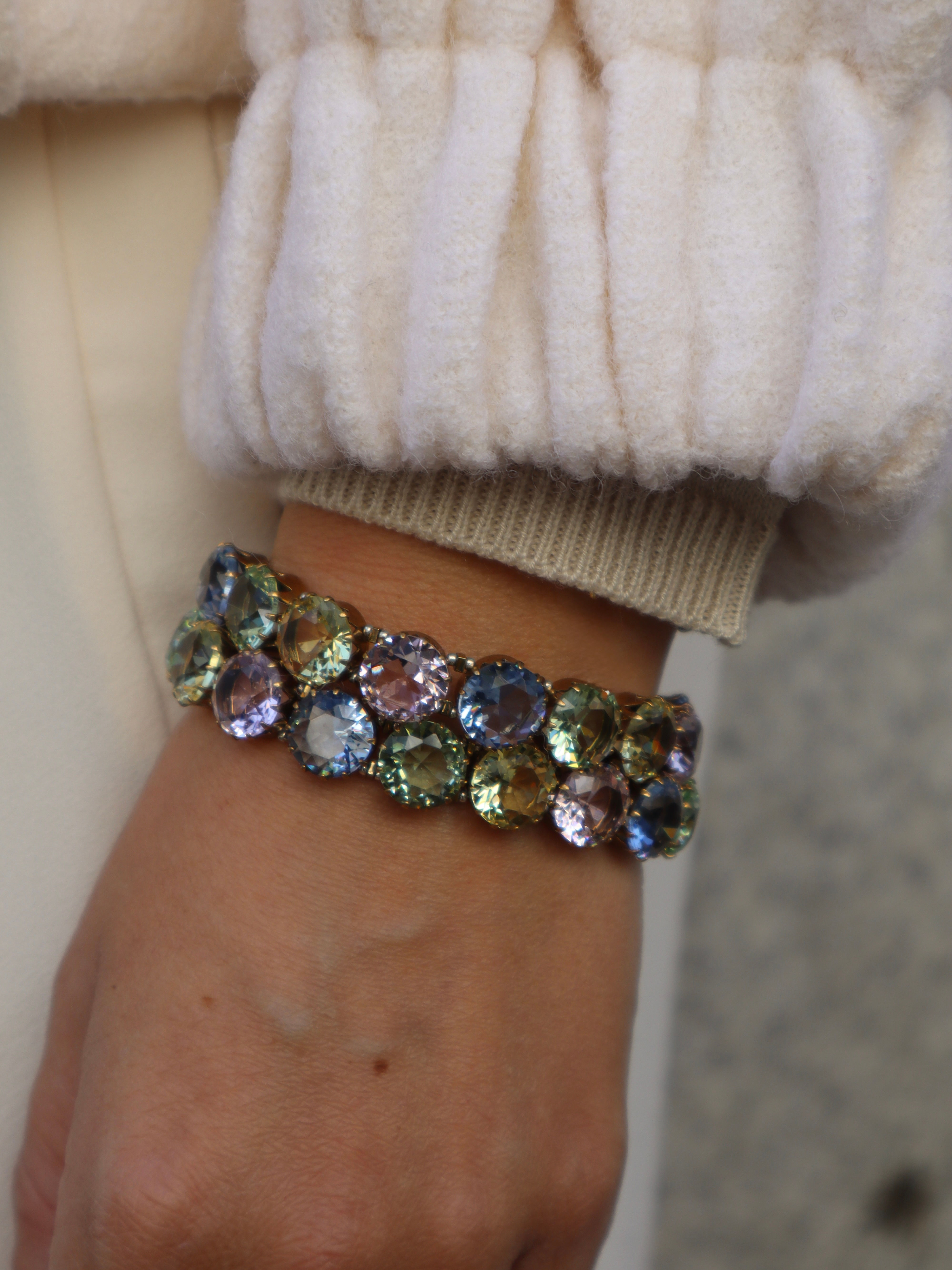 Pulsera cristales multicolor