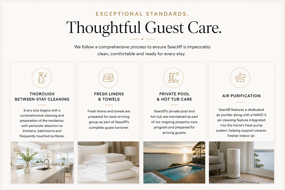 Halifax vacation rental cleaning standards for guest care at Seacliff Luxury Waterfront Paradise
