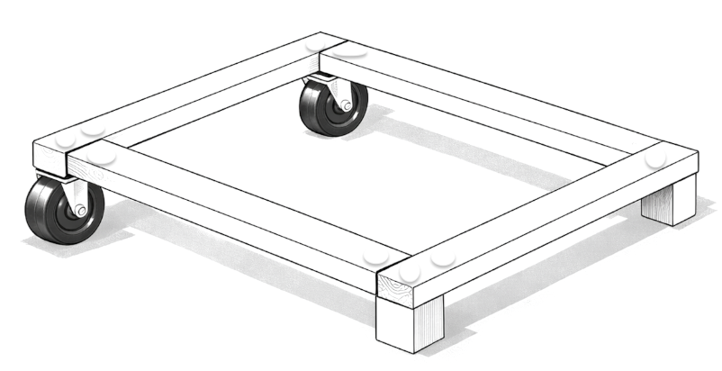 Hjulram (Plattform med hjul) för Hobbyrökeri och Torkhus