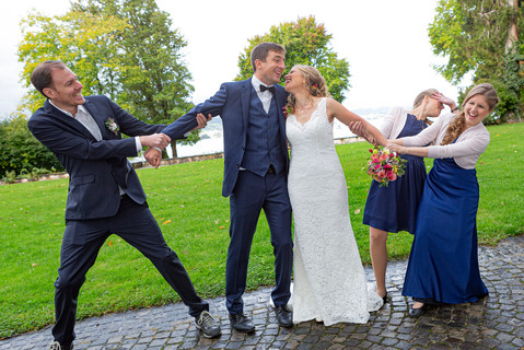 Hochzeit lustiges Gruppenfoto