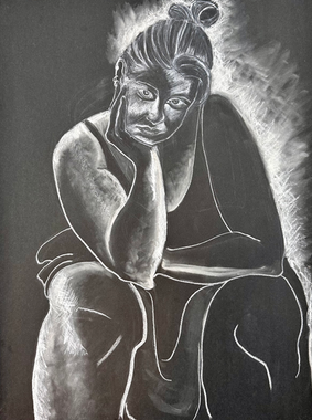 White on Black Portrait 1