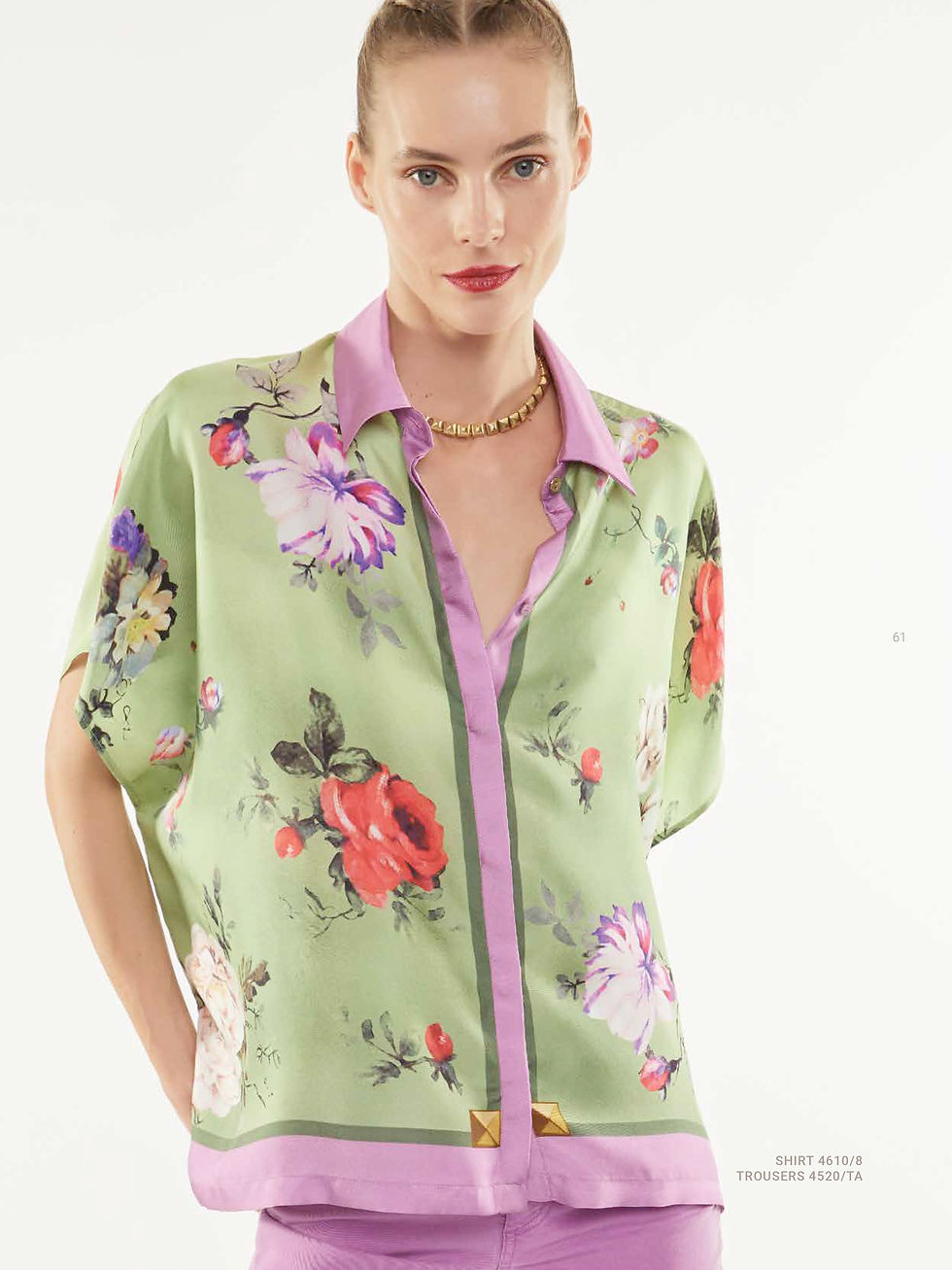 Miniatura: Camicia verde fiori Angelo Marani