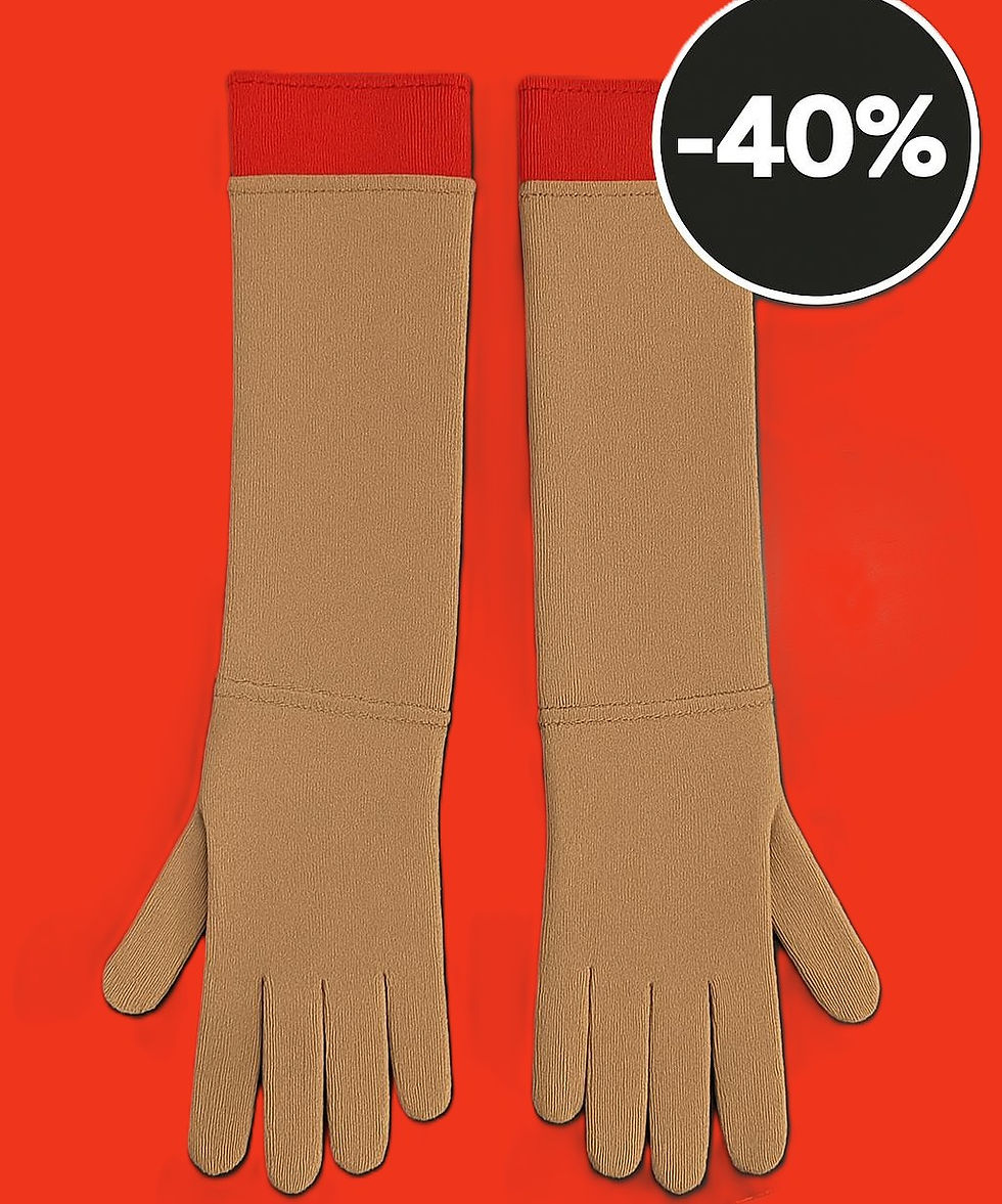 Guanti beige e rossi Les Copains