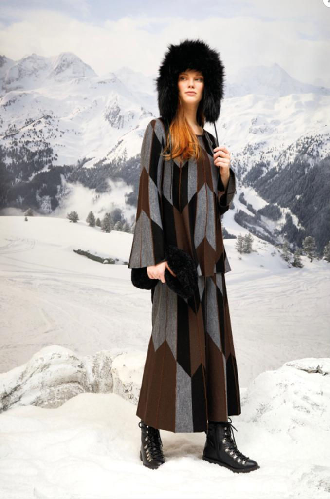 Gonna in maglia marrone grigia Clips